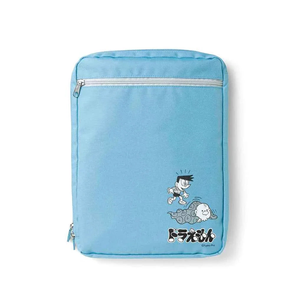 Cute Doraemon Cartoon Tablet & Scrapbook Bag File Organizer Blue
