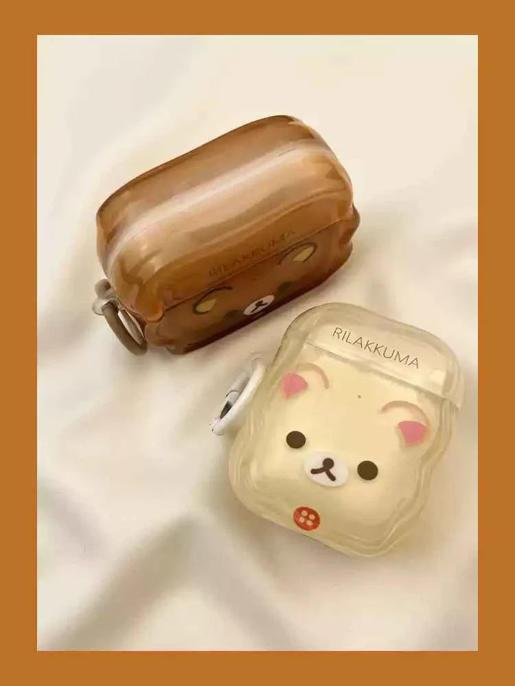 Cartoon Brown & Beige Rilakkuma AirPods Case