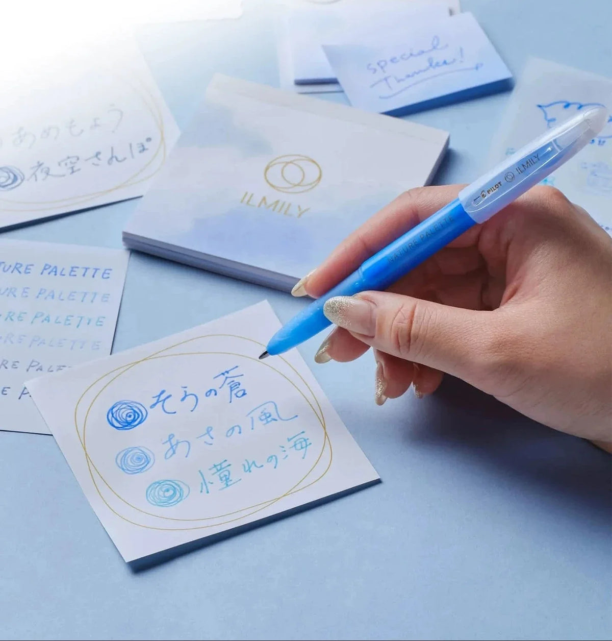 PILOT ILMILY 6th Anniversary NATURE PALETTE Gel Pen, Natural Blue Tones