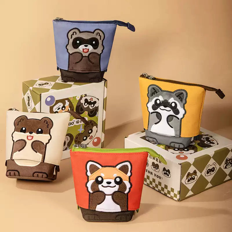 HONGDIAN Large Capacity Stand-Up Pencil Case Expandable