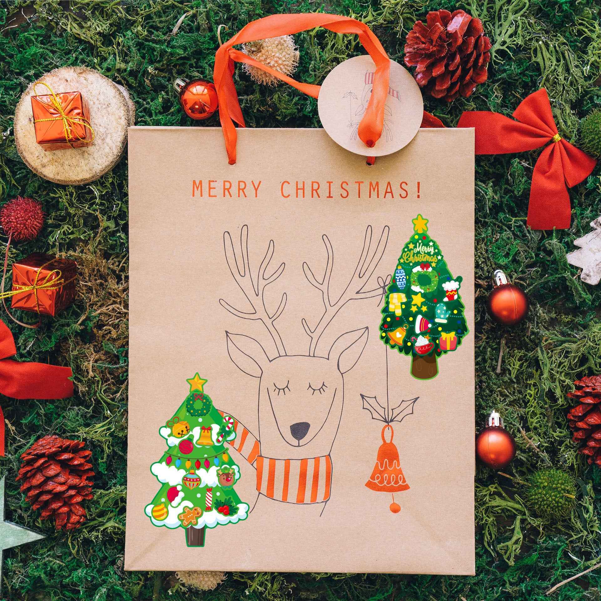 Make a Face Christmas Tree Stickers for Kids 24 Sheets