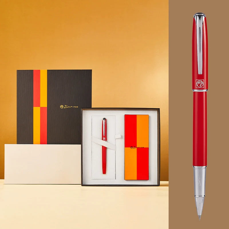 Pimio R16S Luxury Metal Ballpoint Pen Gift Set Silver Red