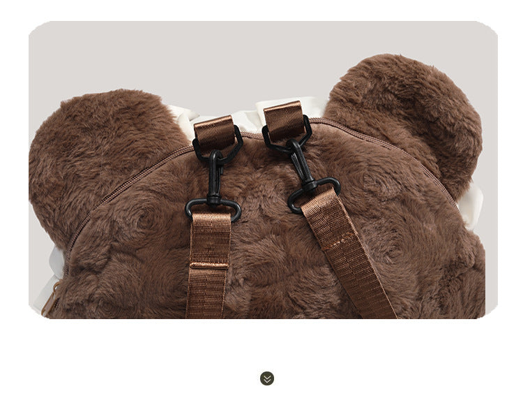 Brown Bear Face Backpack Giant Head Plush Doll Bag for Girls LOLITA Fashion