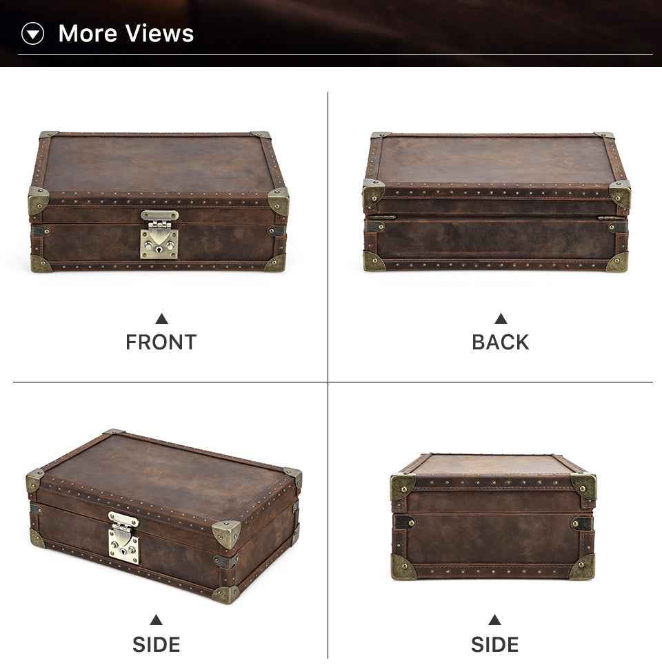 Luxury Handcrafted Genuine Leather Wooden 8-Piece Watch Box