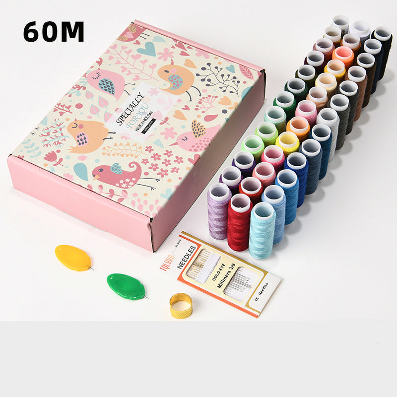 402 Colorful Polyester Hand Sewing Thread Set – 39 Colors, 60m Per Spool