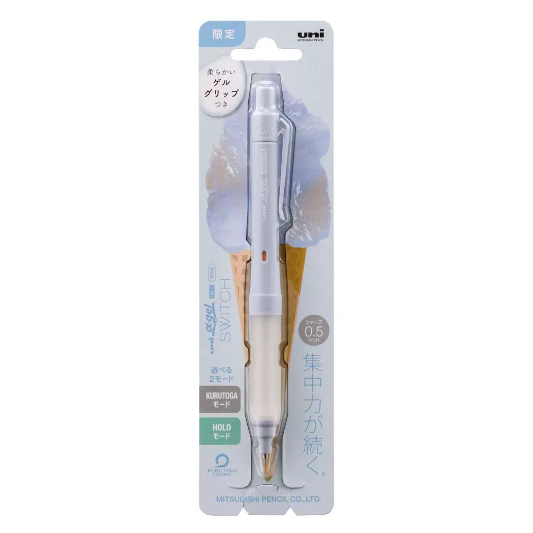 Uni Alpha Gel SWITCH Mechanical Pencil Limited Edition 0.5MM Icecream Light Blue