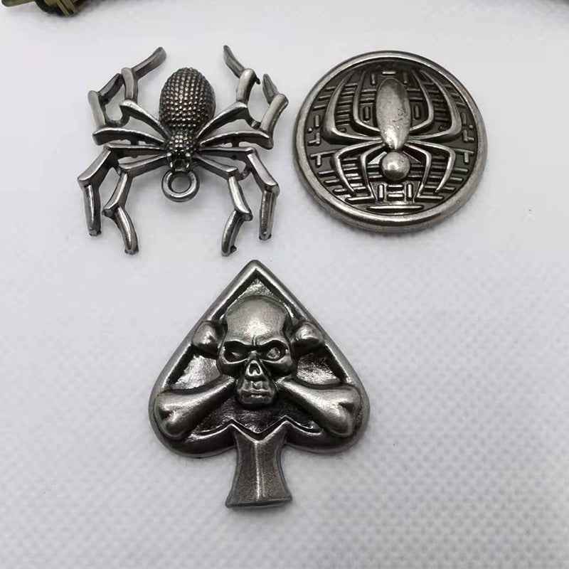 Silver punk spider claw rivet studs and skull hand spade design set, 3 styles