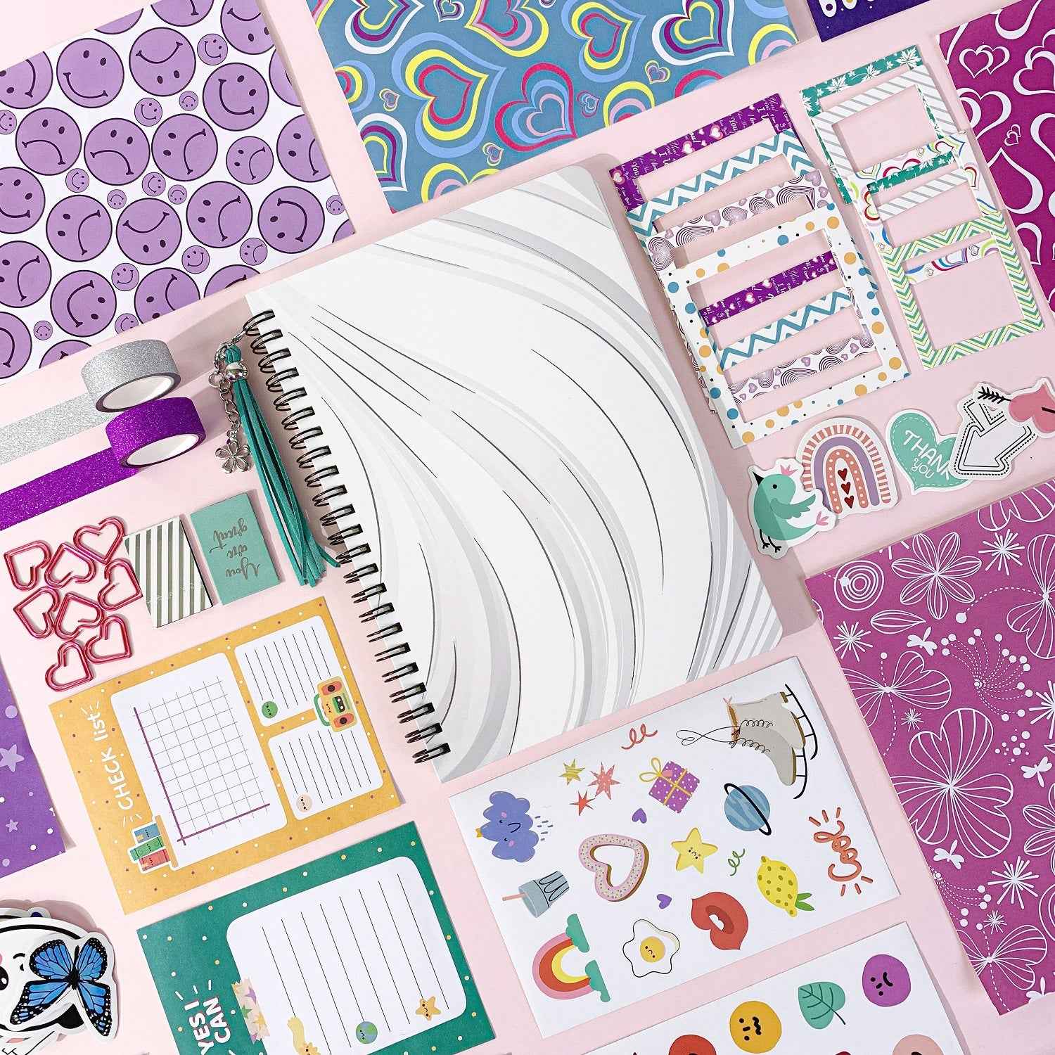 DIY Journal Kit for Girls 8-12 Purple Scrapbook Diary Supplies Set
