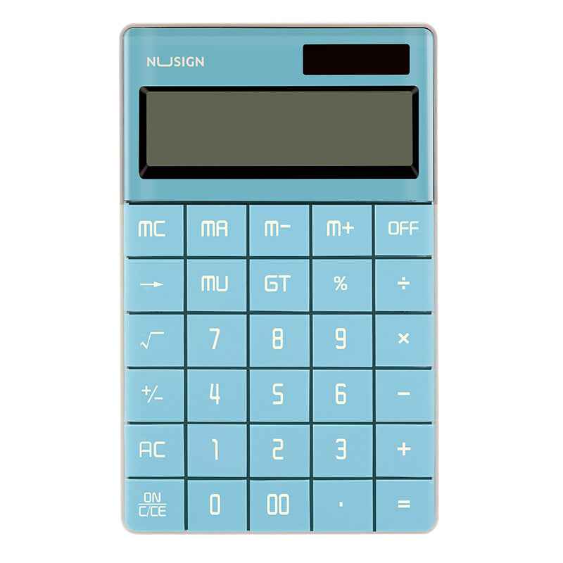 DELI NUSIGN NS041 Desk Calculator 12 Digit Large Display Blue