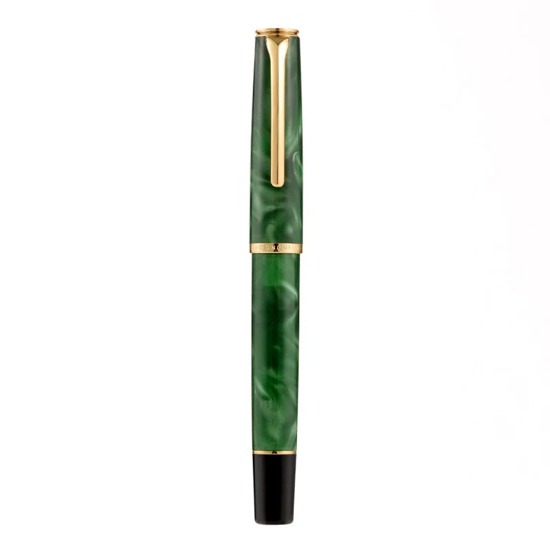 Hongdian N12 Piston Fountain Pen Fine Soft Nib Acrylic Design Green