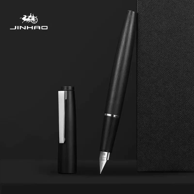 Jinhao 80 Fountain Pen – Lightweight Fiber Body, Smooth Nib for Students, Calligraphy & Extended Writing Silver Black