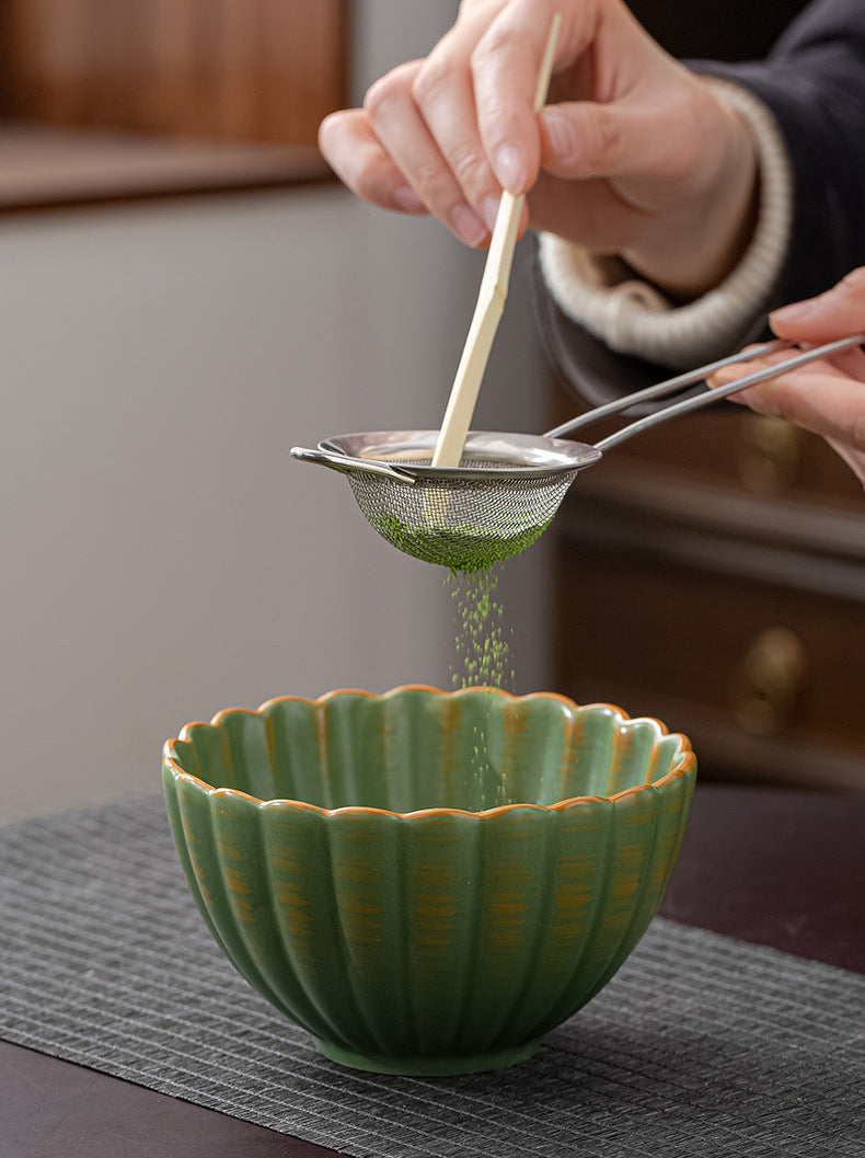 Japanese Kiln-Glazed Ceramic Matcha Set | 6-Piece Hyakuhon-Date Ceremonial Kit