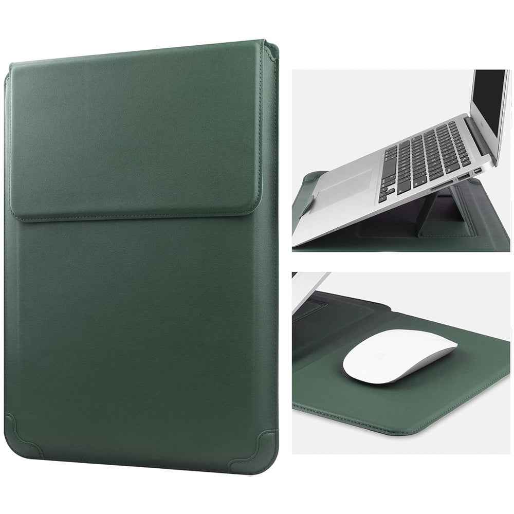 PU Leather Sleeve Case with Stand MacBook Air 13 14 inch Dark Green