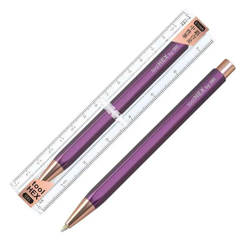 IWI toolHEX Aluminum Click Pen – 0.5mm Hexagonal Barrel with Scales Purple
