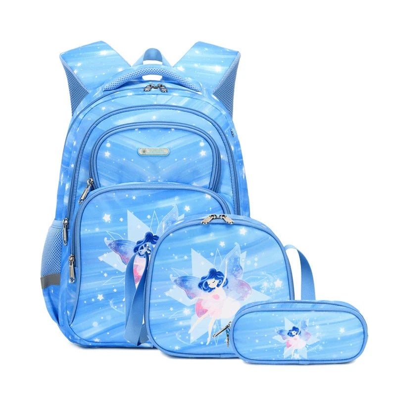 School Backpack Pencil Lunch Bag 3in1 for Boys and Girls Kids 9