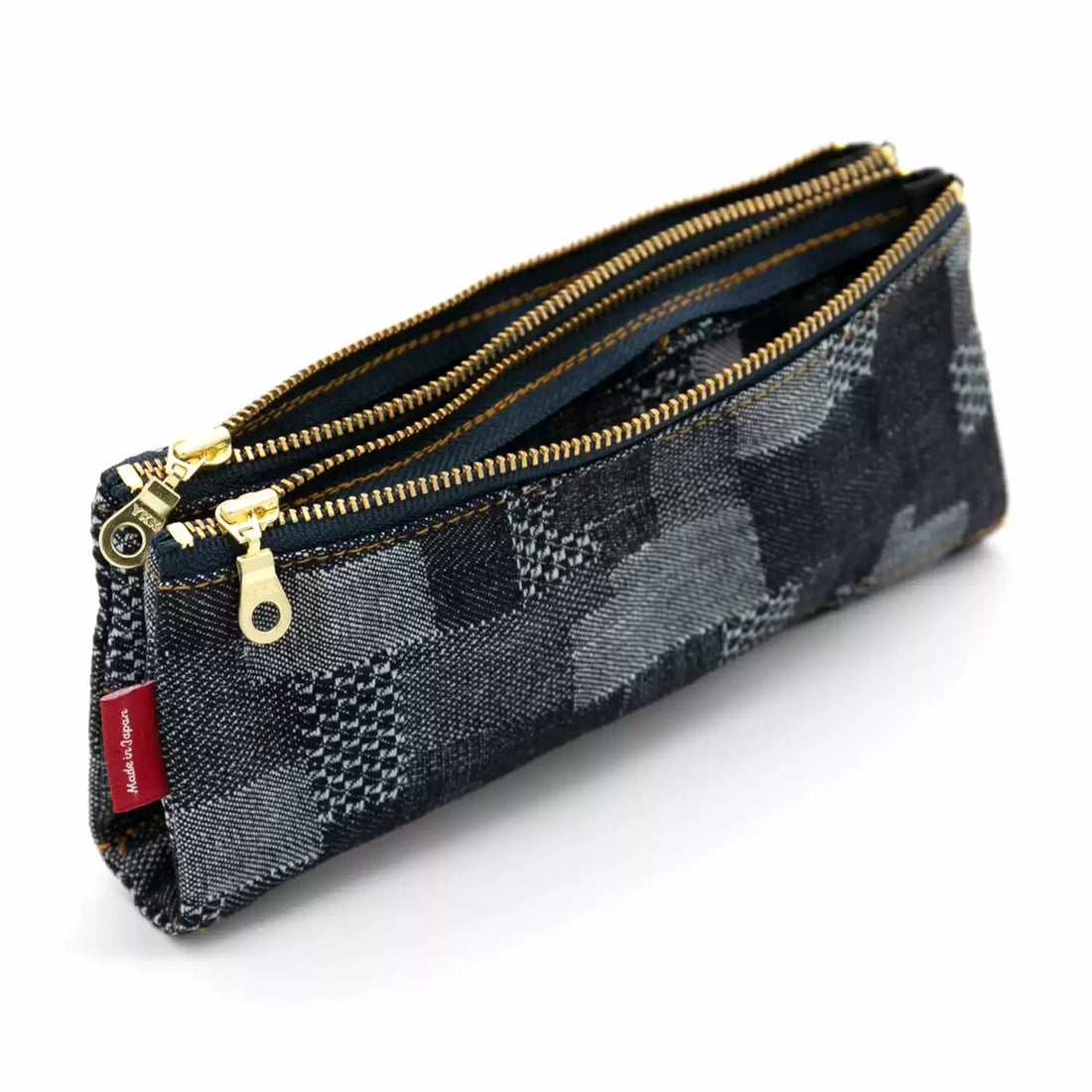 LUDDITE Bendy Pen Case Okayama Denim Denim Patchwork
