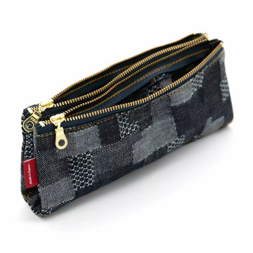 LUDDITE Bendy Pen Case Okayama Denim Denim Patchwork