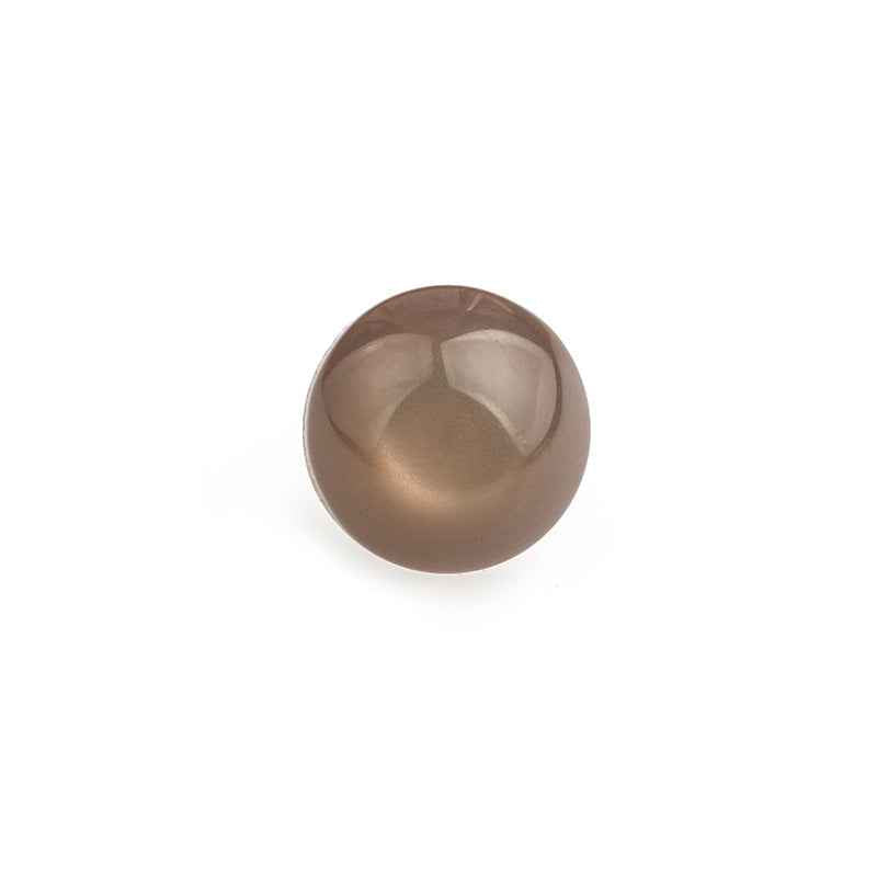 11.5mm iridescent ripple mushroom resin button, taupe-brown translucent dome