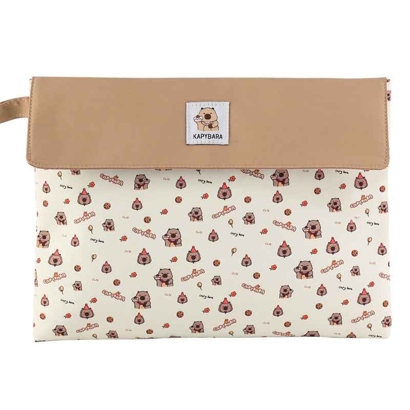 Capybara A4 File Folder Document Bag Beige