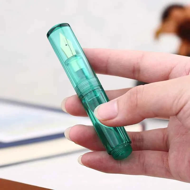 MAJOHN WANCAI Mini Pocket Resin Fountain Pen – 0.5mm Iridium Nib Cyan Green