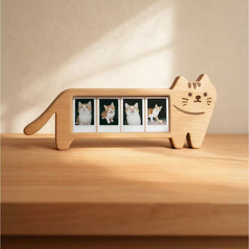 Cute Cat Wooden Photo Frame – Holds 4 x 3-Inch Photos A