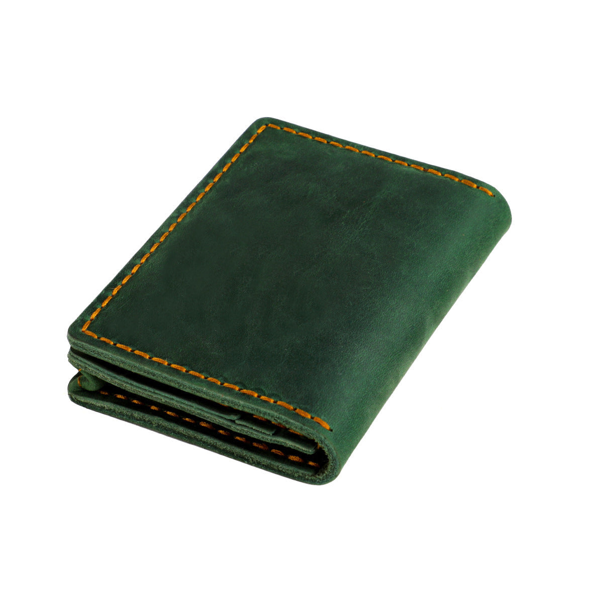 Handmade Crazy Horse Leather Card Holder Slim Wallet Green