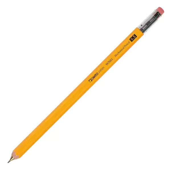 OHTO WN01 Wooden Pencil-Shaped Mechanical Pencil 0.5MM Yellow