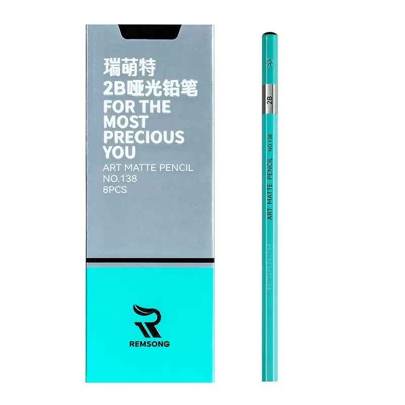 REMSONG ART Matte Pencil Set HB-20B Sketching and Drawing 8 Pack 2B