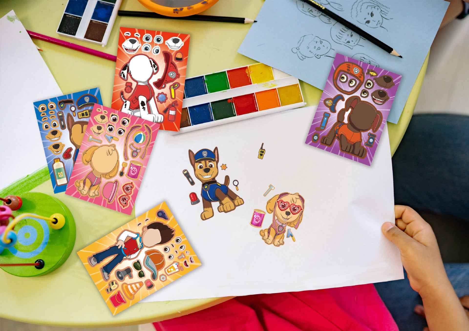 32 Sheets PAW Patrol Make a Face DIY Stickers for Kids
