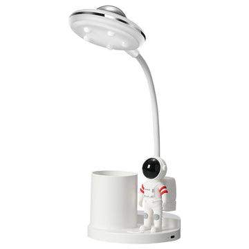 Astronaut Desk Lamp with Pen Holder for Kids,Projector Galaxy Night Light White