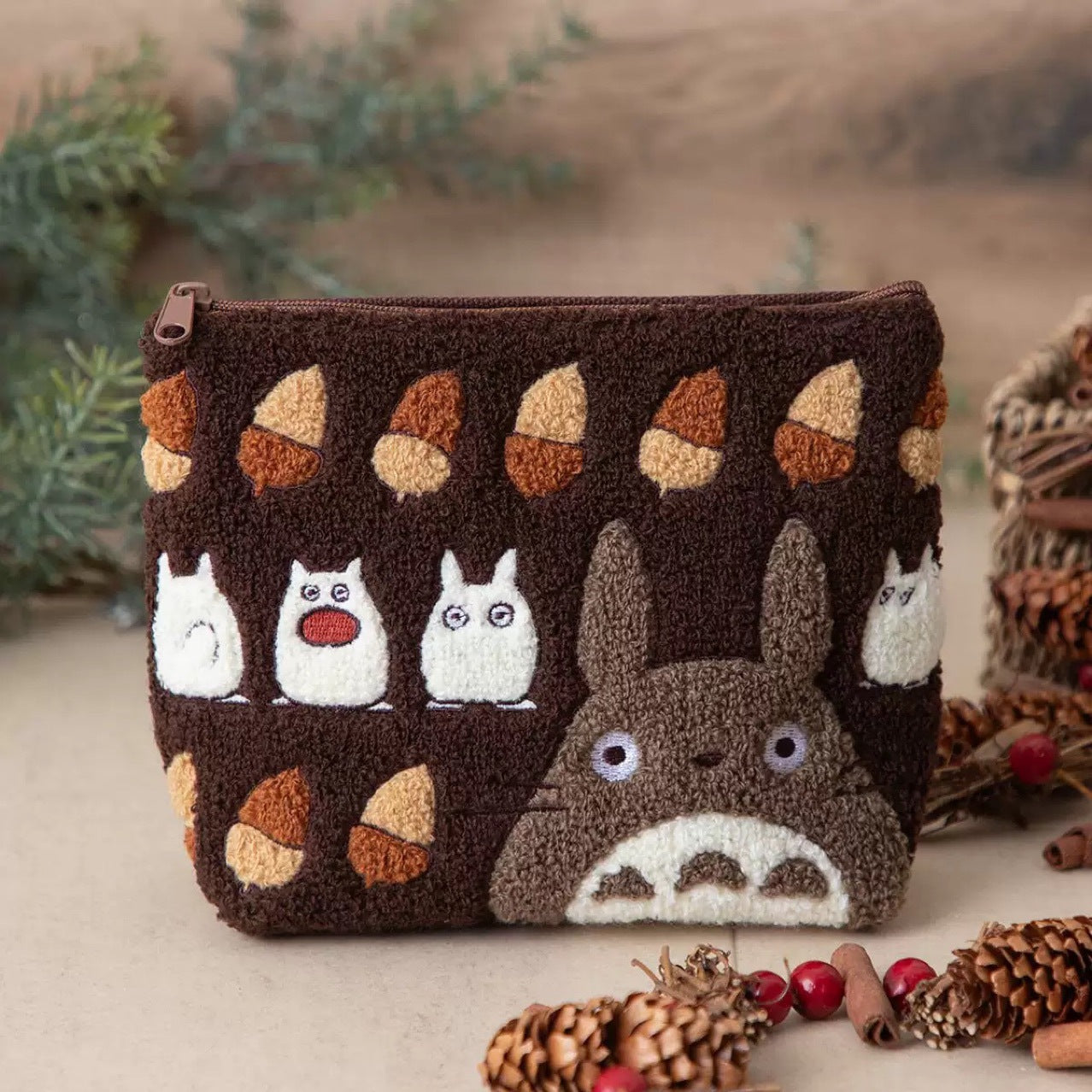 Cute Totoro Embroidered Coin Purse Small Item Storage Bag Makeup Pouch