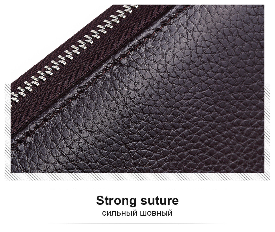 Vintage Men's Wallet,Long Genuine Leather Clutch