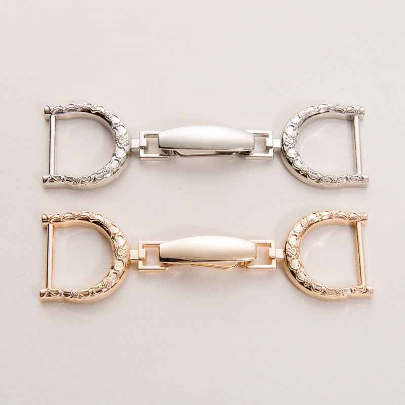 Oversized metal belt buckle clasp set, shiny silver-tone, decorative oval frame, 20mm x 100mm