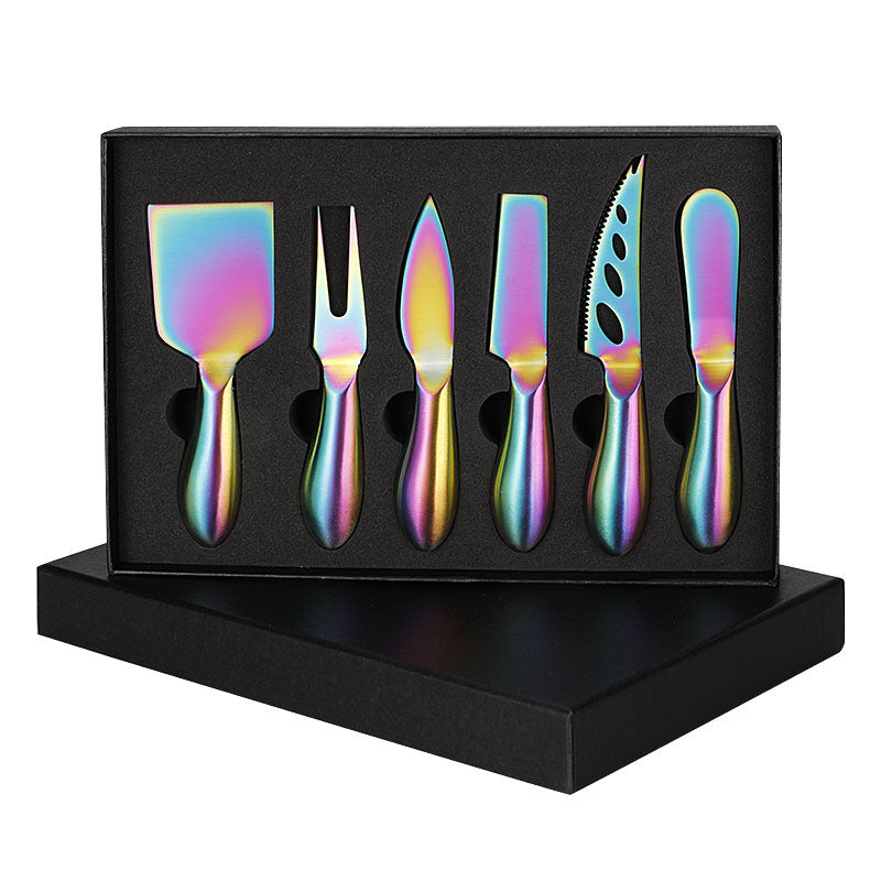 Stainless Steel Cheese Knife Set | 6-Piece Hollow Handle Knife, Fork & Spreader Kit