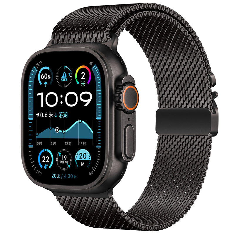 Apple Watch Stainless Steel Milanese Loop Band with Parachute Buckle