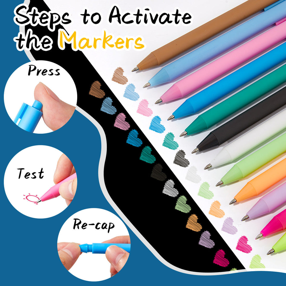SHANDS S367 Acrylic Gel Pens 12 Colors