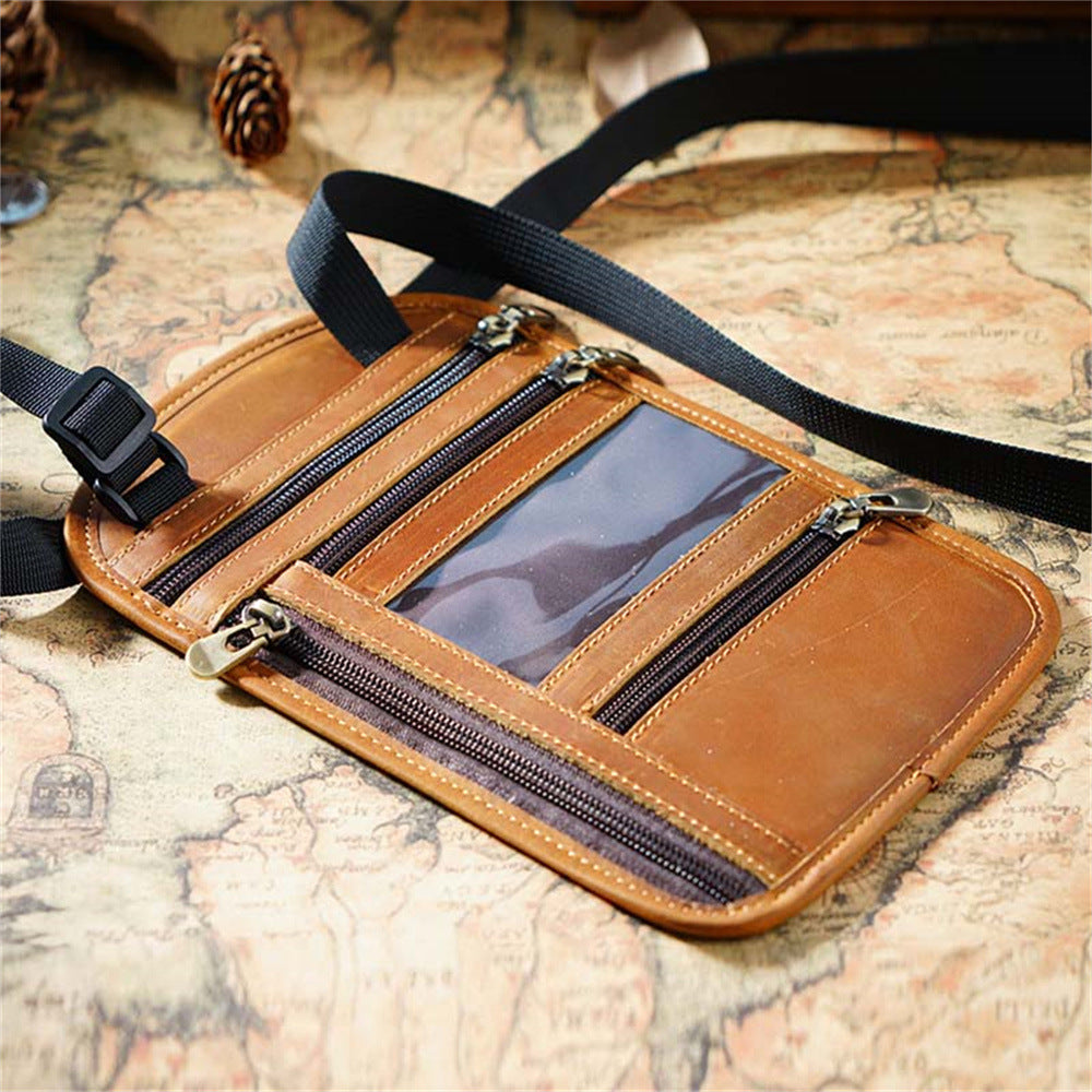 RFID Blocking Neck Passport Holder Slim Anti-Theft Neck Wallet