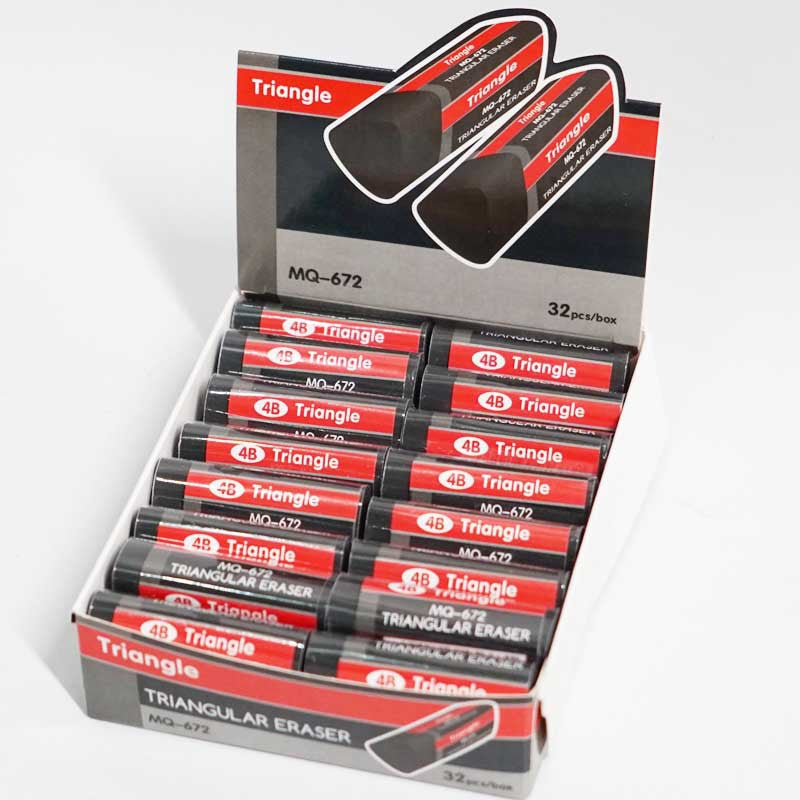 QiLi Triangle AR Eraser 4B White Black 32 Pack White