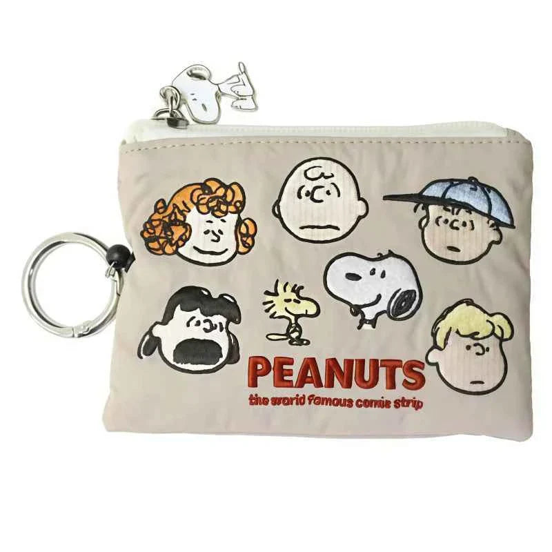 Japanese Kawaii Peanuts Zipper Coin Purse Light Brown