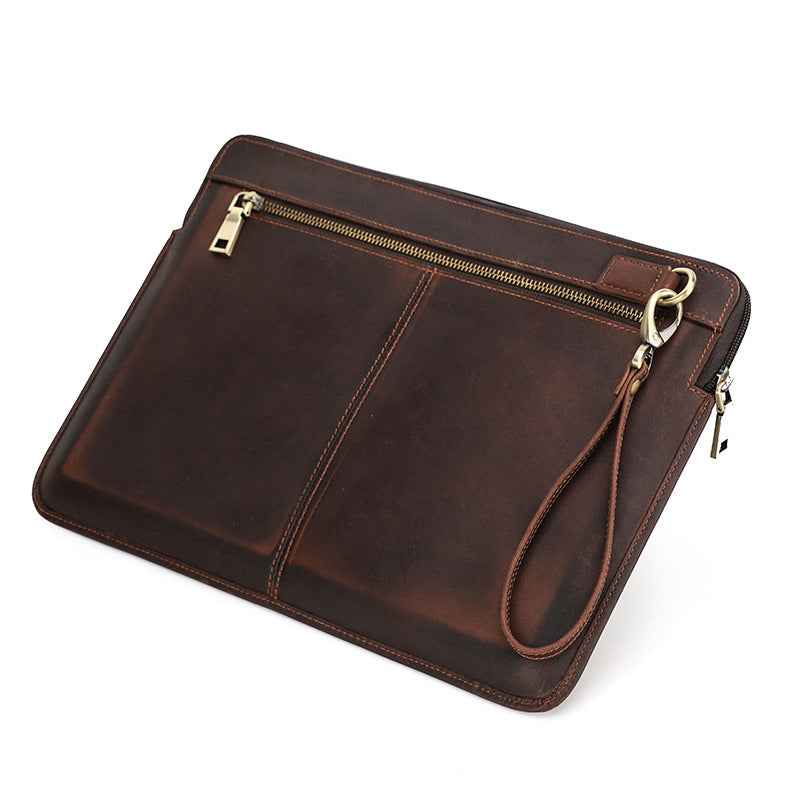 Contacts Family MacBook Pro 14 Case – Leather Laptop Sleeve Brown