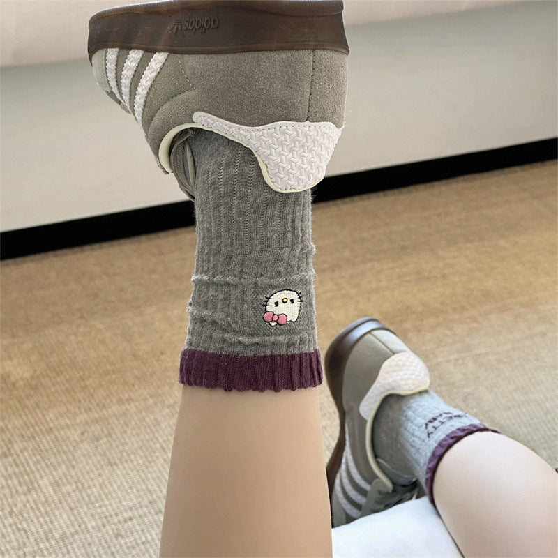 Hello Kitty Embroidered Colour-Block Crew Socks 4-Pack