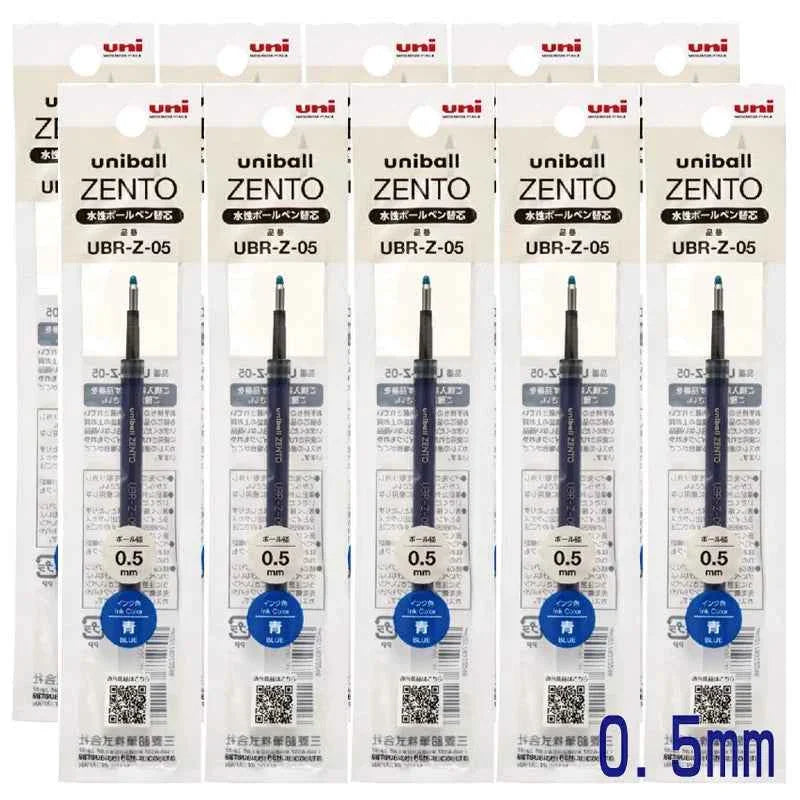 Uni-ball ZENTO UBR-Z-05 Gel Pen Refill 0.5mm Black/Red/Blue 10 Pack Blue