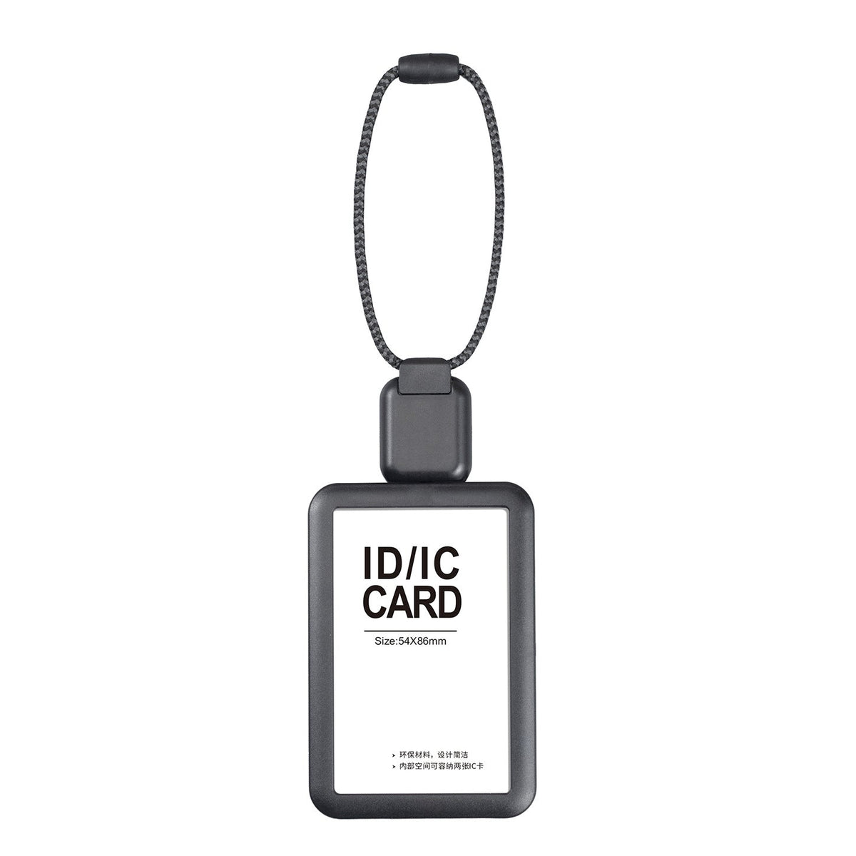Badge Holder with Short Retractable Lanyard – 2 Pack | Horizontal & Vertical | Fits 86×54mm Cards Black A