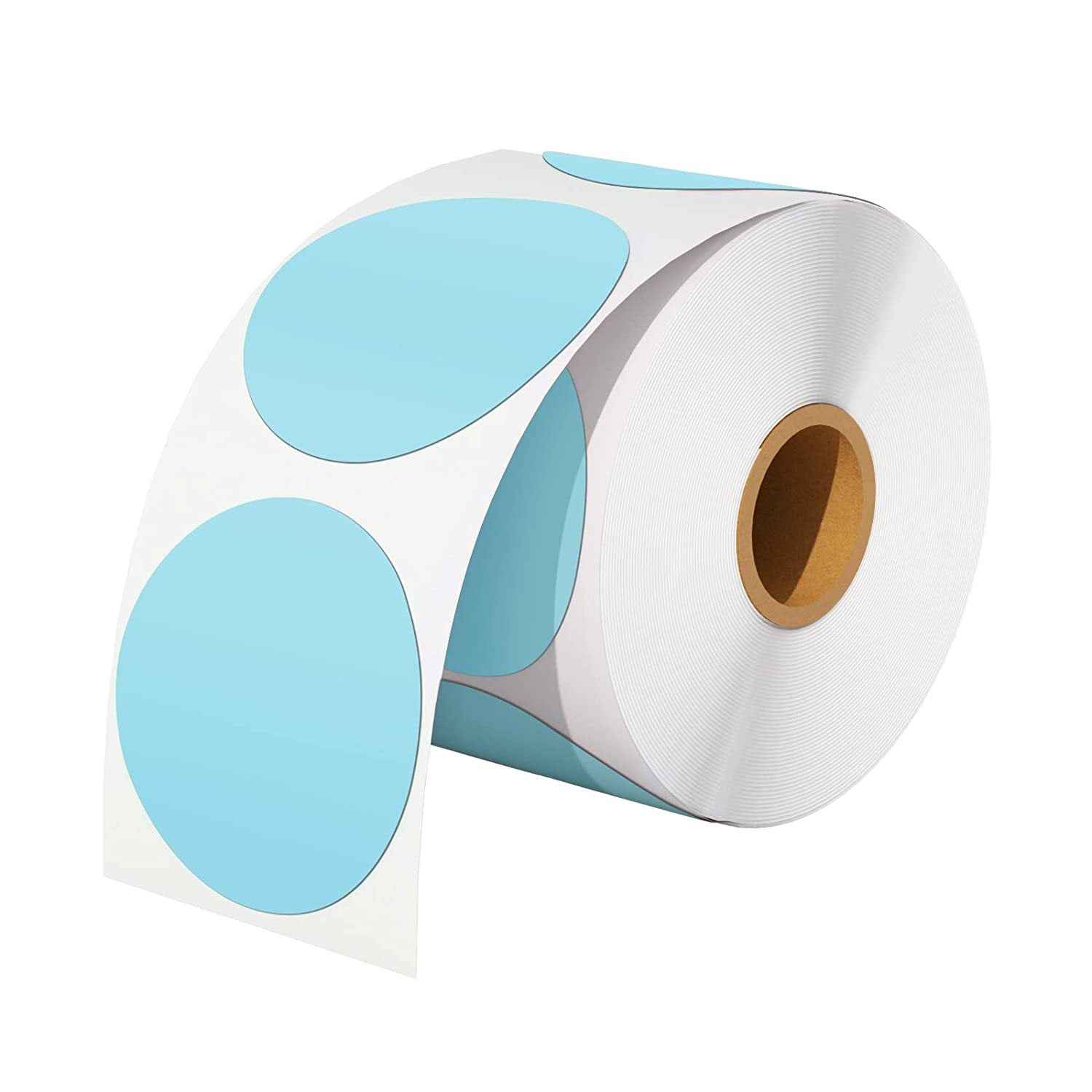 500pcs 2 inch Circle Color Direct Thermal Stickers Shipping Labels Blue