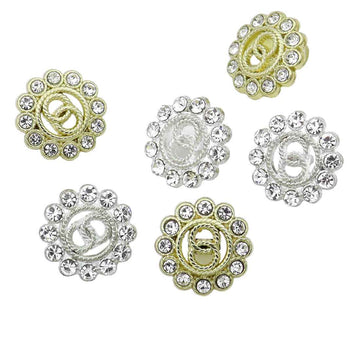 Strass-Knöpfe 15mm, doppelt Ring, hohl, gold/silber, Set mit mehreren Knöpfen