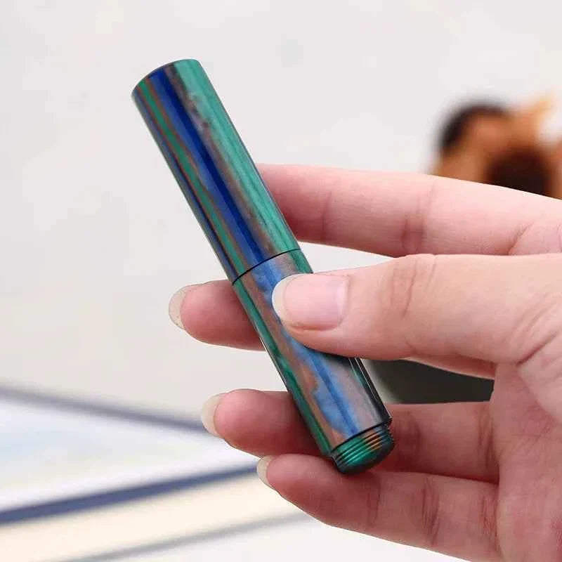 MAJOHN WANCAI Mini Pocket Resin Fountain Pen – 0.5mm Iridium Nib Iceland Blue