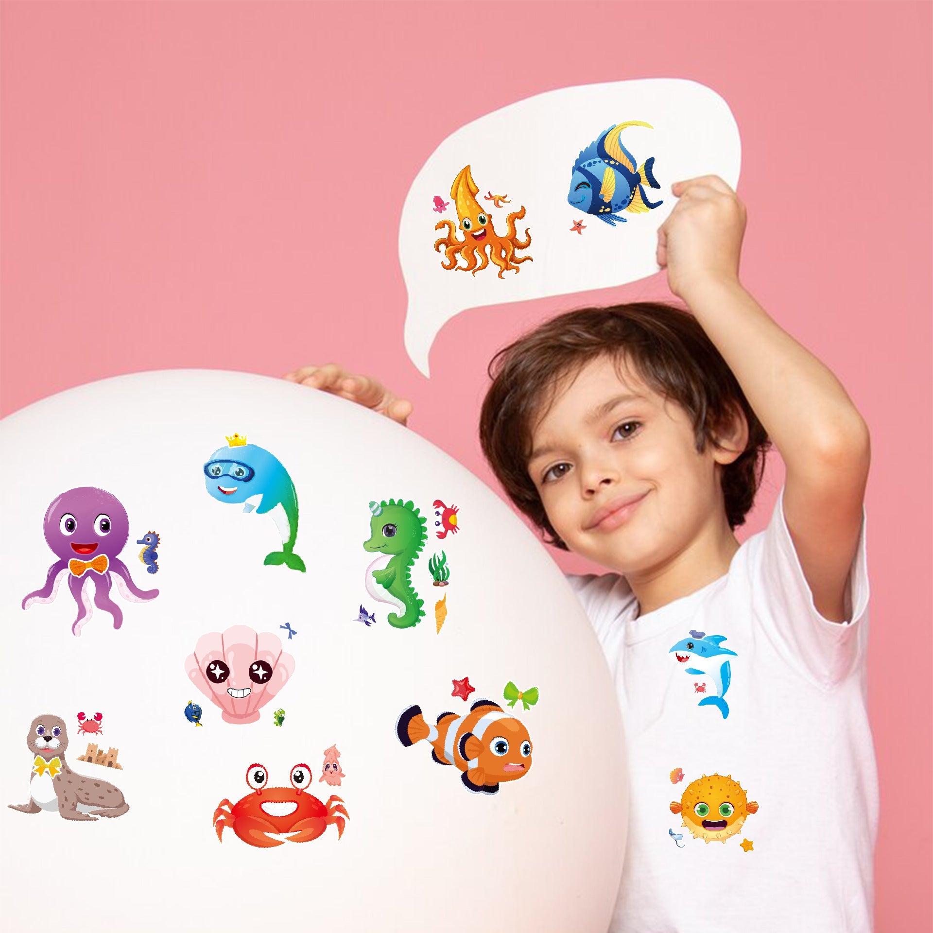 Make a Face Ocean Animals Stickers for Kids 32 Sheets