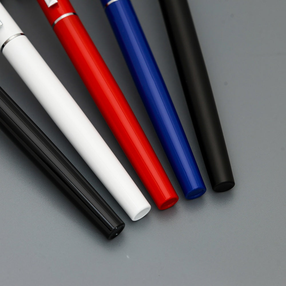 10pcs Metal Rollerball Gel Pen Fine Point 0.5mm Black Ink