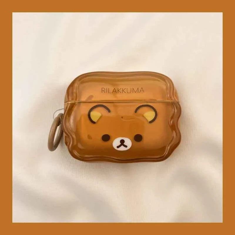 Cartoon Brown & Beige Rilakkuma AirPods Case A