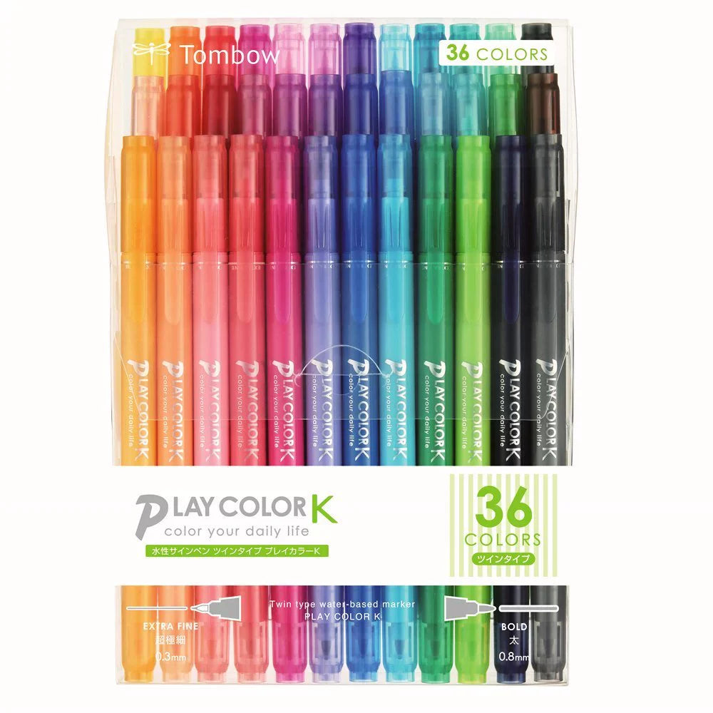 Tombow Play Color K Felt Tip Pen Set 6/12/24/36 Colors 36 Color Set
